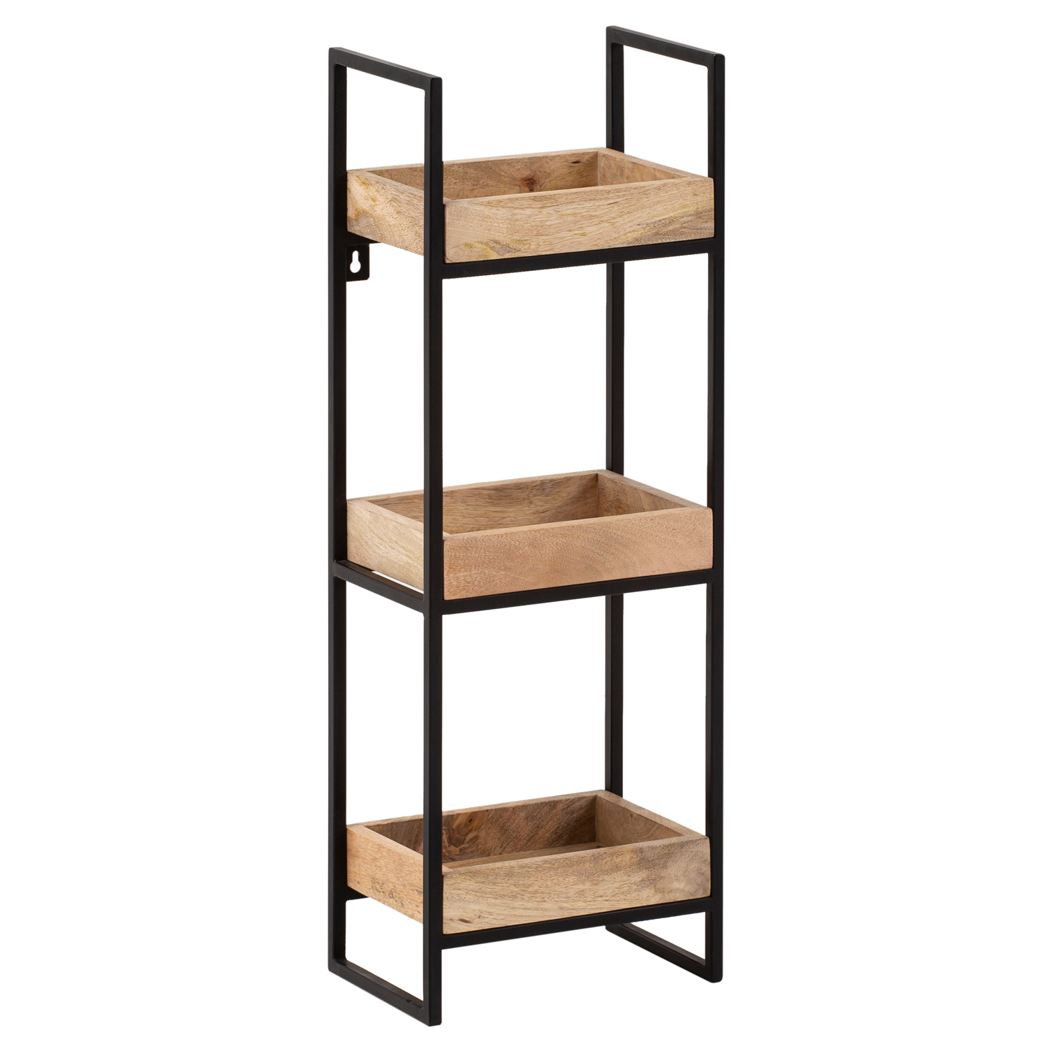 Wandregal FineBuy Hängeregal 27x77x18 cm Massivholz Metall Regal Industrial – Ansicht 6