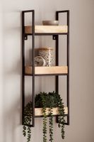 Wandregal FineBuy Hängeregal 27x77x18 cm Massivholz Metall Regal Industrial – Ansicht 5
