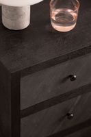 Nachttisch Massivholz 3 Steinoptik Schubladen Design Nachtkonsole Nachtschrank – Ansicht 4
