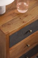 Nachttisch Massivholz 3 Steinoptik Schubladen Design Nachtkonsole Nachtschrank – Ansicht 4