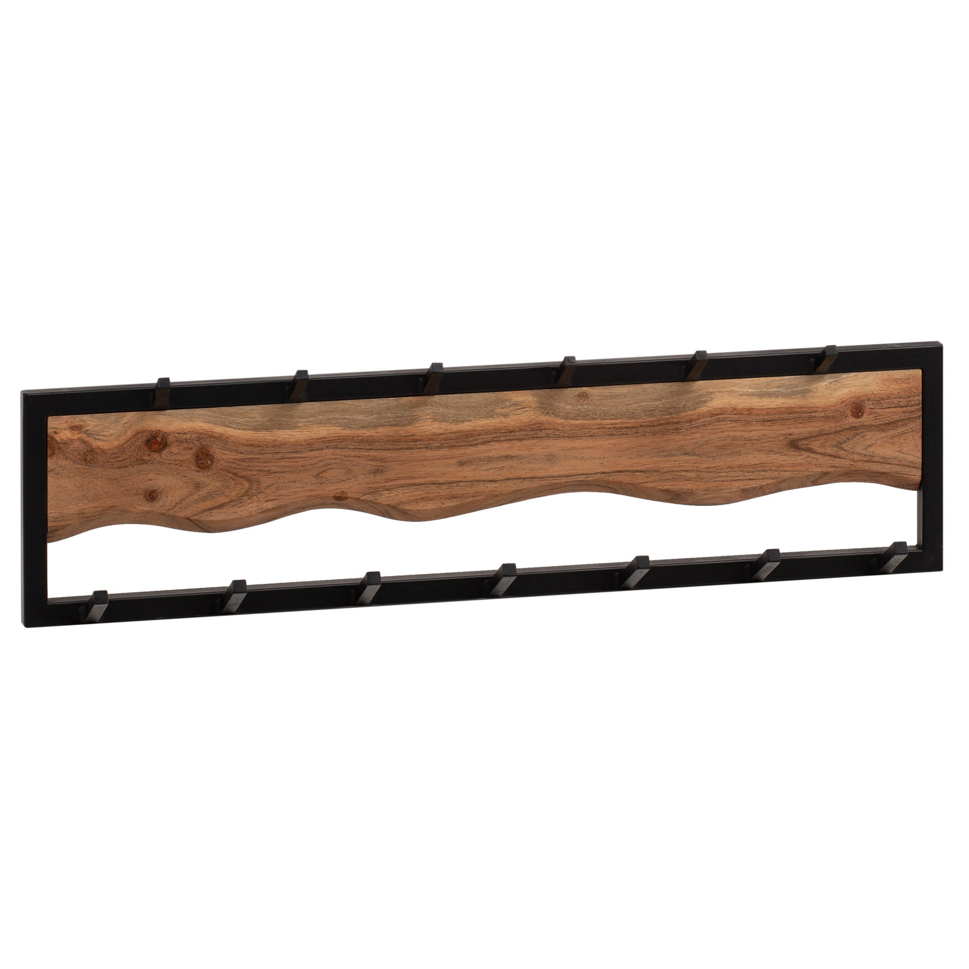 Wandgarderobe FineBuy Hakenleiste Massivholz 80 cm Garderobe Flur Metall Modern – Ansicht 6