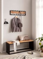 Wandgarderobe FineBuy Hakenleiste Massivholz 80 cm Garderobe Flur Metall Modern – Ansicht 2