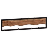 Wandgarderobe FineBuy Hakenleiste Massivholz 80 cm Garderobe Flur Metall Modern – Ansicht 6