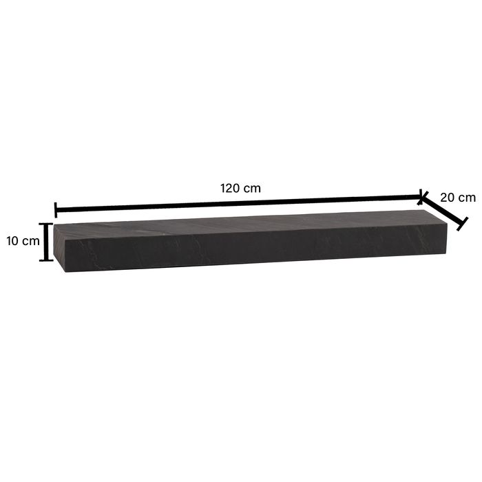 Wandregal FineBuy Massivholz Steinoptik Hängeregal Regal Schweberegal Modern – Maßzeichnung