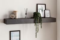 Wandregal FineBuy Massivholz Steinoptik Hängeregal Regal Schweberegal Modern – Ansicht 4