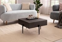 Couchtisch FineBuy Sofatisch Steinoptik Anthrazit 64x64x35 cm Wohnzimmertisch – Ansicht 2