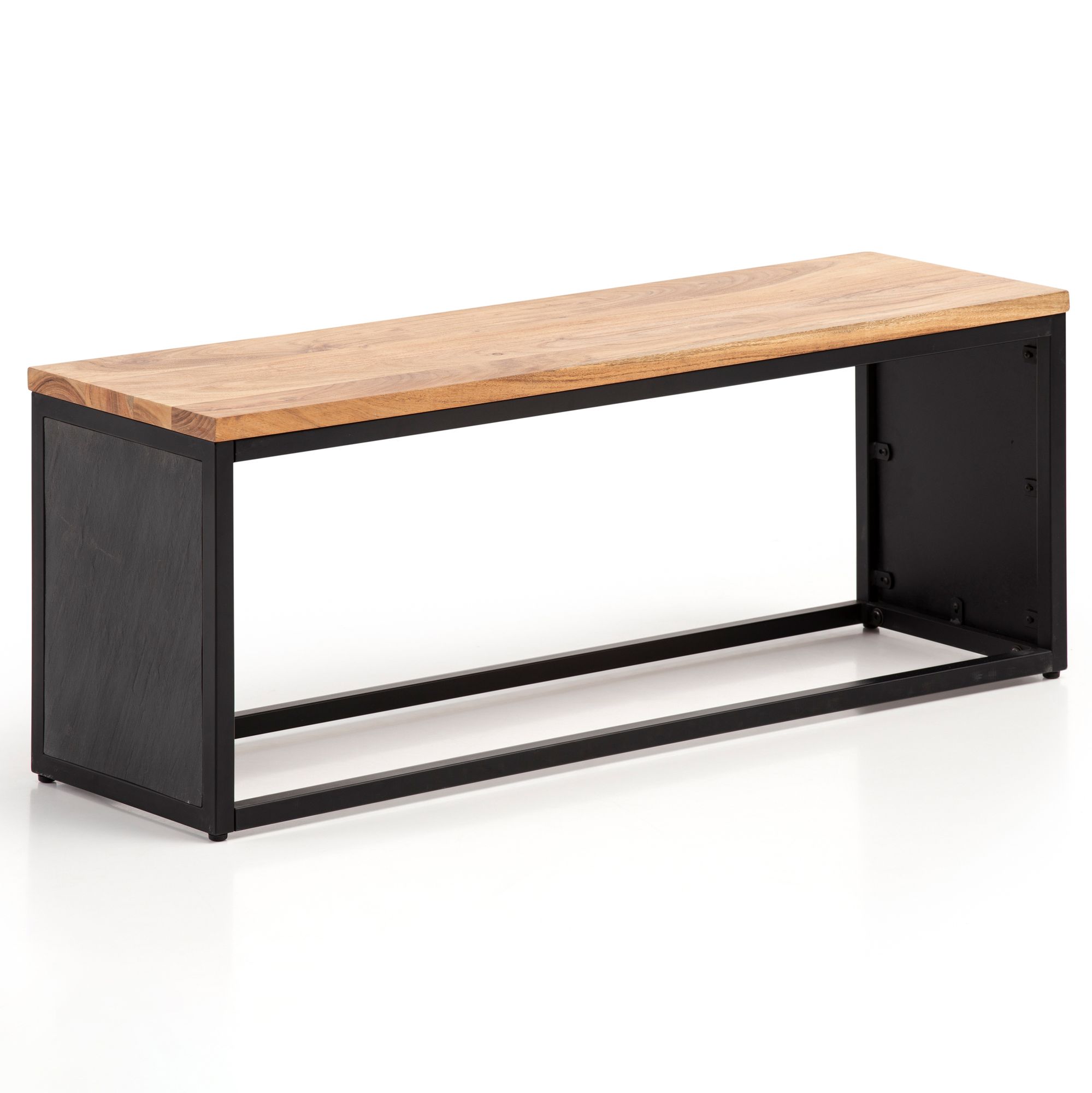 Massivholz Sitzbank 120 cm Akazie - Design Bank - Garderobenbank - Bettbank – Ansicht 6