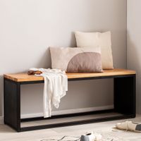 Massivholz Sitzbank 120 cm Akazie - Design Bank - Garderobenbank - Bettbank – Ansicht 1