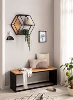 Massivholz Sitzbank 120 cm Akazie - Design Bank - Garderobenbank - Bettbank – Ansicht 2