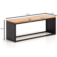 Massivholz Sitzbank 120 cm Akazie - Design Bank - Garderobenbank - Bettbank – Ansicht 3