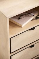 Nachttisch Whitewash Massivholz 2 Schubladen Nachtkonsole Design Nachtkästchen – Ansicht 4