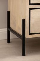 Nachttisch Whitewash Massivholz 2 Schubladen Nachtkonsole Design Nachtkästchen – Ansicht 5