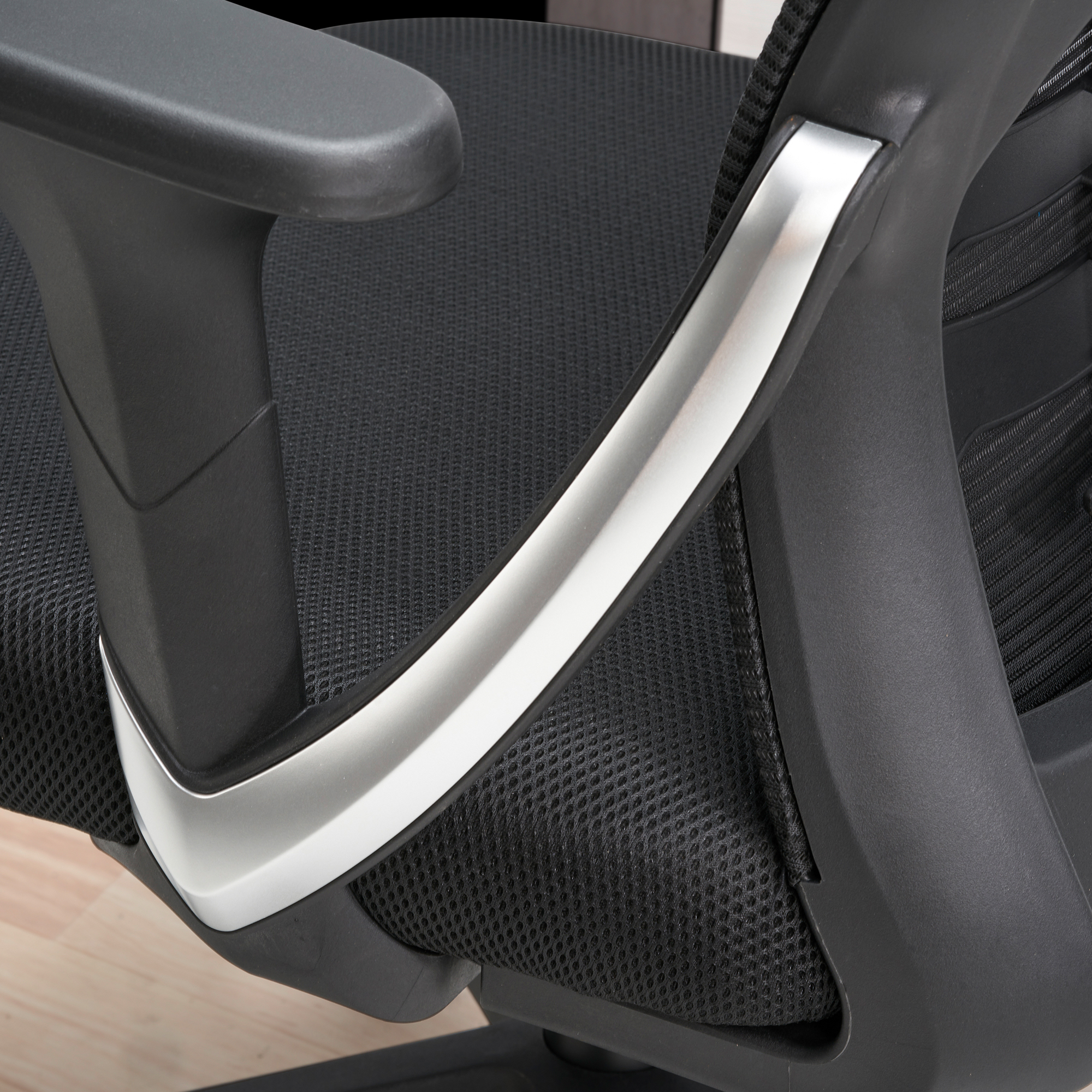 Bürostuhl FineBuy Schreibtischstuhl Mesh Schwarz Drehstuhl Ergonomisch 120 kg – Ansicht 6