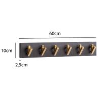 Wandgarderobe FineBuy Hakenleiste Mango Massivholz 60 cm Garderobe Flur Schwarz – Ansicht 3