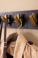 Wandgarderobe FineBuy Hakenleiste Mango Massivholz 60 cm Garderobe Flur Schwarz – Ansicht 5