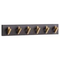 Wandgarderobe FineBuy Hakenleiste Mango Massivholz 60 cm Garderobe Flur Schwarz – Ansicht 6