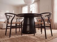 Esstisch rund Ø 120 Massivholz Schwarz Esszimmertisch Design Küchentisch massiv – Ansicht 7