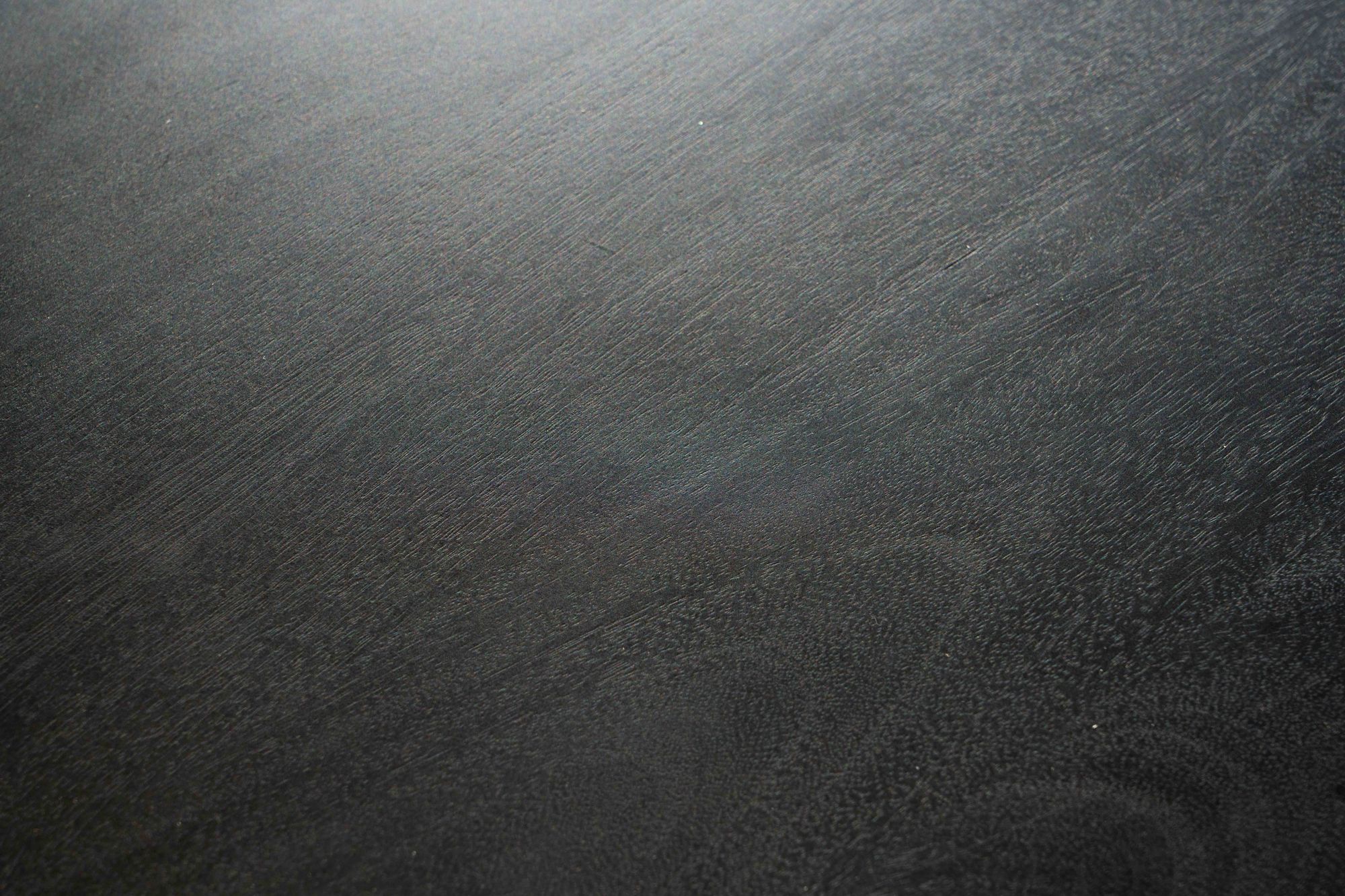 Couchtisch 80cm nierenförmig Massivholz schwarz Wohnzimmertisch Metallgestell – Ansicht 5