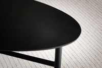 Couchtisch 80cm nierenförmig Massivholz schwarz Wohnzimmertisch Metallgestell – Ansicht 4