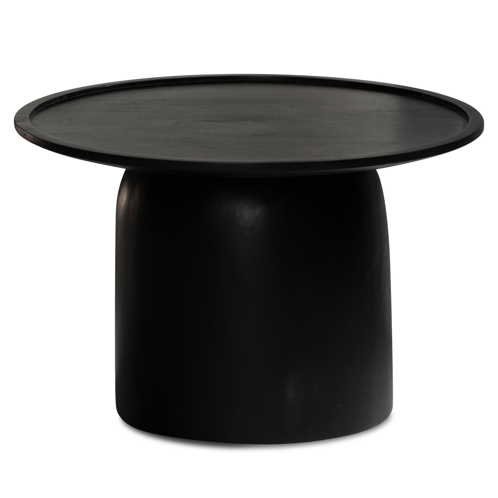 FineBuy Couchtisch Mango Massivholz rund Ø 60 cm · Schwarzer Wohnzimmertisch im modernen Design · Handgefertigter Sofatisch mit Tonnen Fuß | Farbe: Schwarz FineBuy Couchtisch Mango Massivholz rund Ø 60 cm · Schwarzer Wohnzimmertisch im modernen Design · Handgefertigter Sofatisch mit Tonnen Fuß | Farbe: Schwarz