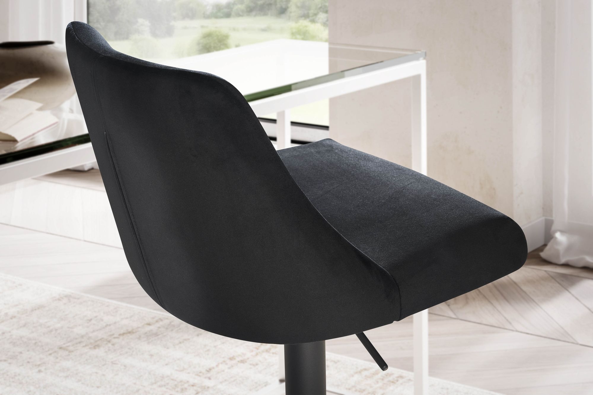 Barhocker FineBuy Küchenhocker Samt Hocker Bistrohocker Drehbar Barstuhl Modern – Ansicht 5