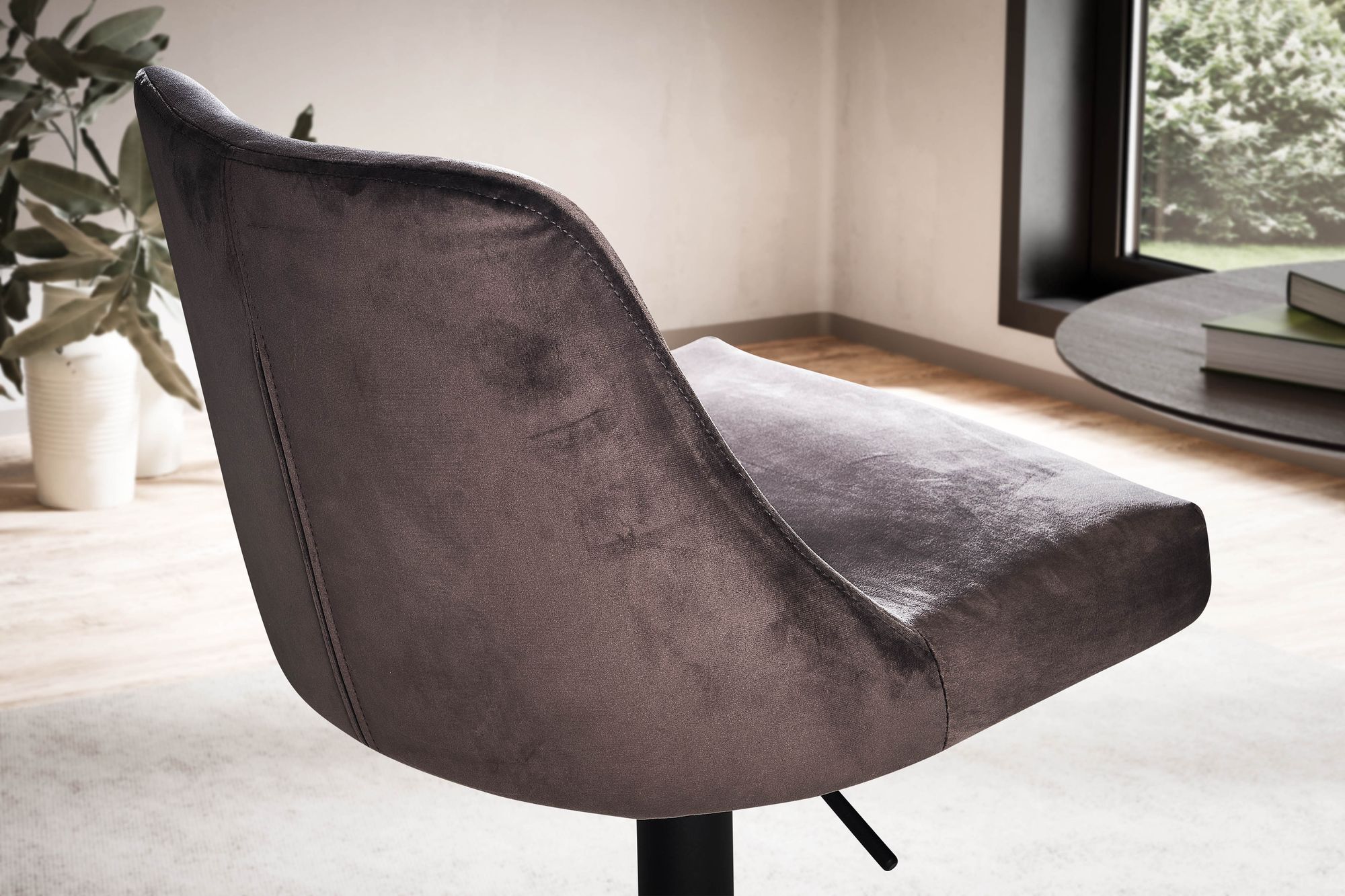 Barhocker FineBuy Küchenhocker Samt Hocker Bistrohocker Drehbar Barstuhl Modern – Ansicht 5