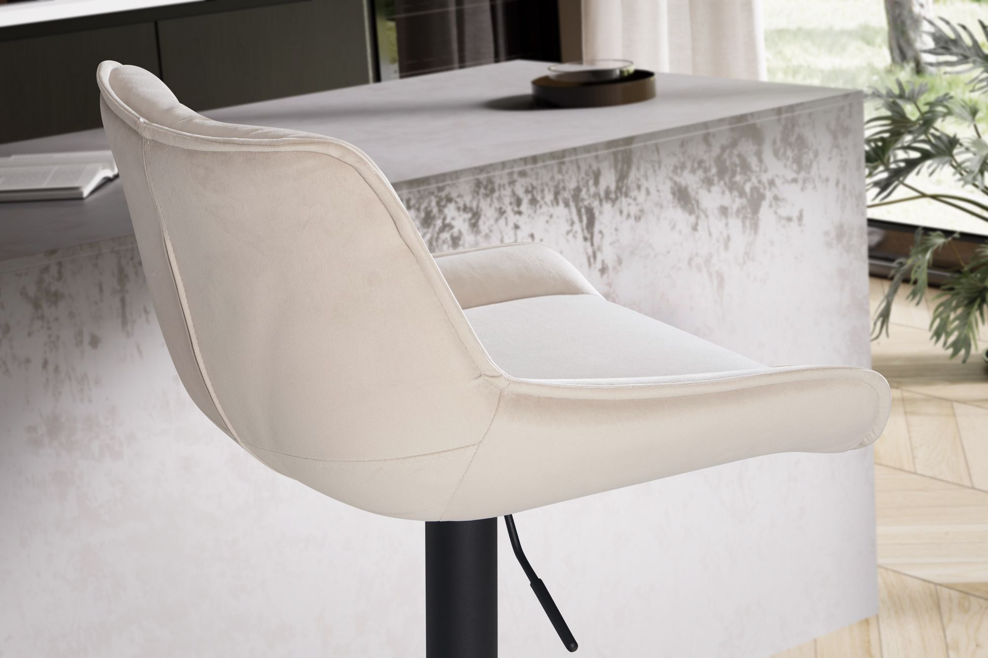 Barhocker FineBuy Küchenhocker Samt Hocker Bistrohocker Drehbar Barstuhl Modern – Ansicht 5