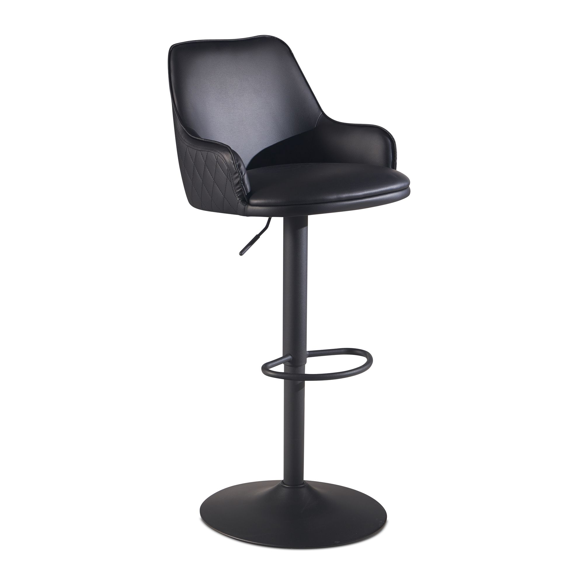 Barhocker FineBuy Küchenhocker Kunstleder Schwarz Hocker Bistrohocker Barstuhl – Ansicht 8