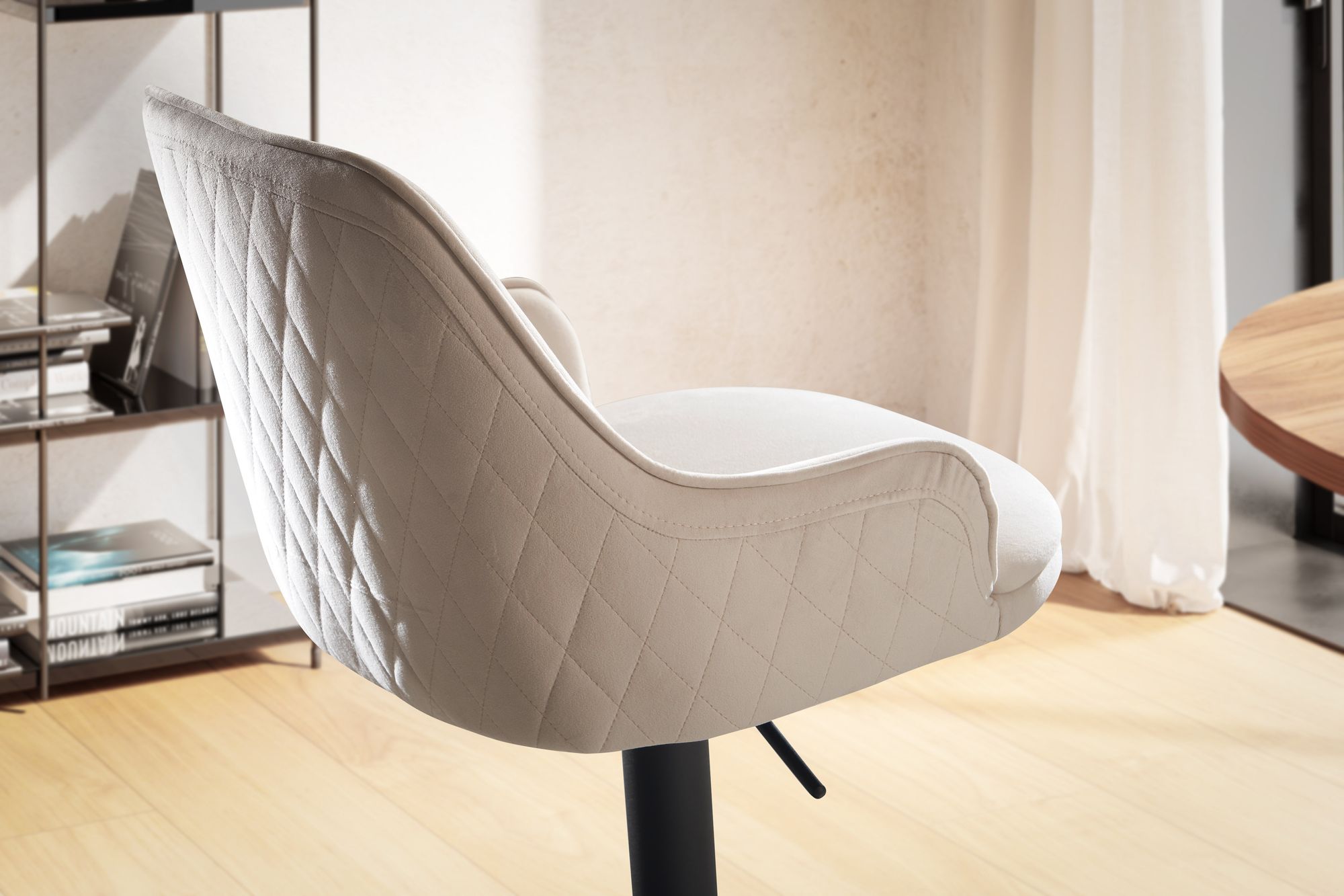 Barhocker FineBuy Küchenhocker Samt Hocker Bistrohocker Barstuhl Drehbar Modern – Ansicht 5