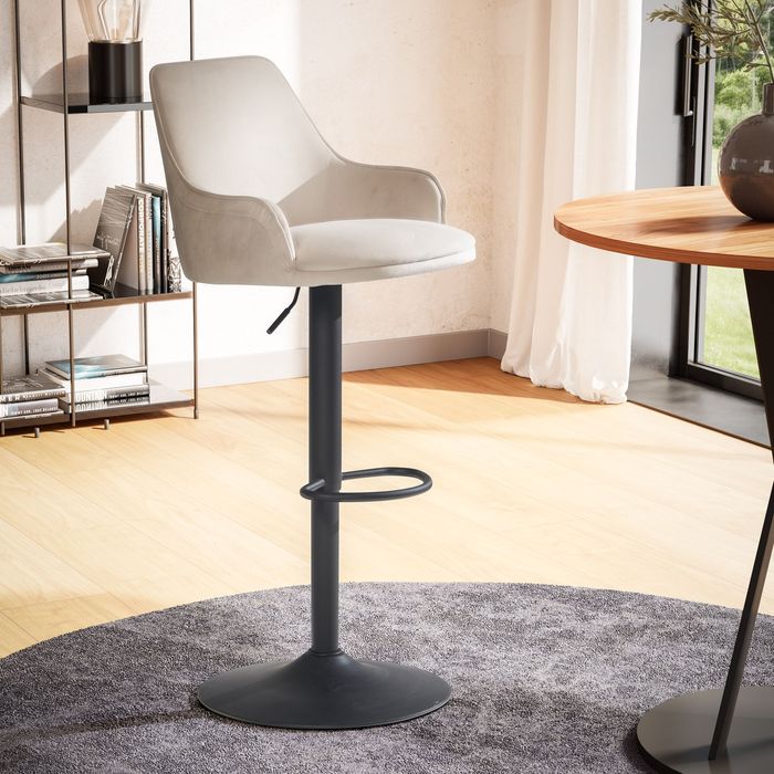 Barhocker FineBuy Küchenhocker Samt Hocker Bistrohocker Barstuhl Drehbar Modern