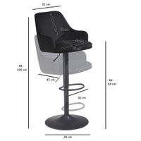 Barhocker FineBuy Küchenhocker Samt Hocker Bistrohocker Barstuhl Drehbar Modern – Ansicht 3