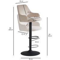 Barhocker FineBuy Küchenhocker Samt Hocker Bistrohocker Barstuhl Drehbar Modern – Ansicht 3
