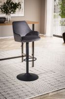 Barhocker FineBuy Küchenhocker Samt Hocker Bistrohocker Barstuhl Drehbar Modern – Ansicht 2