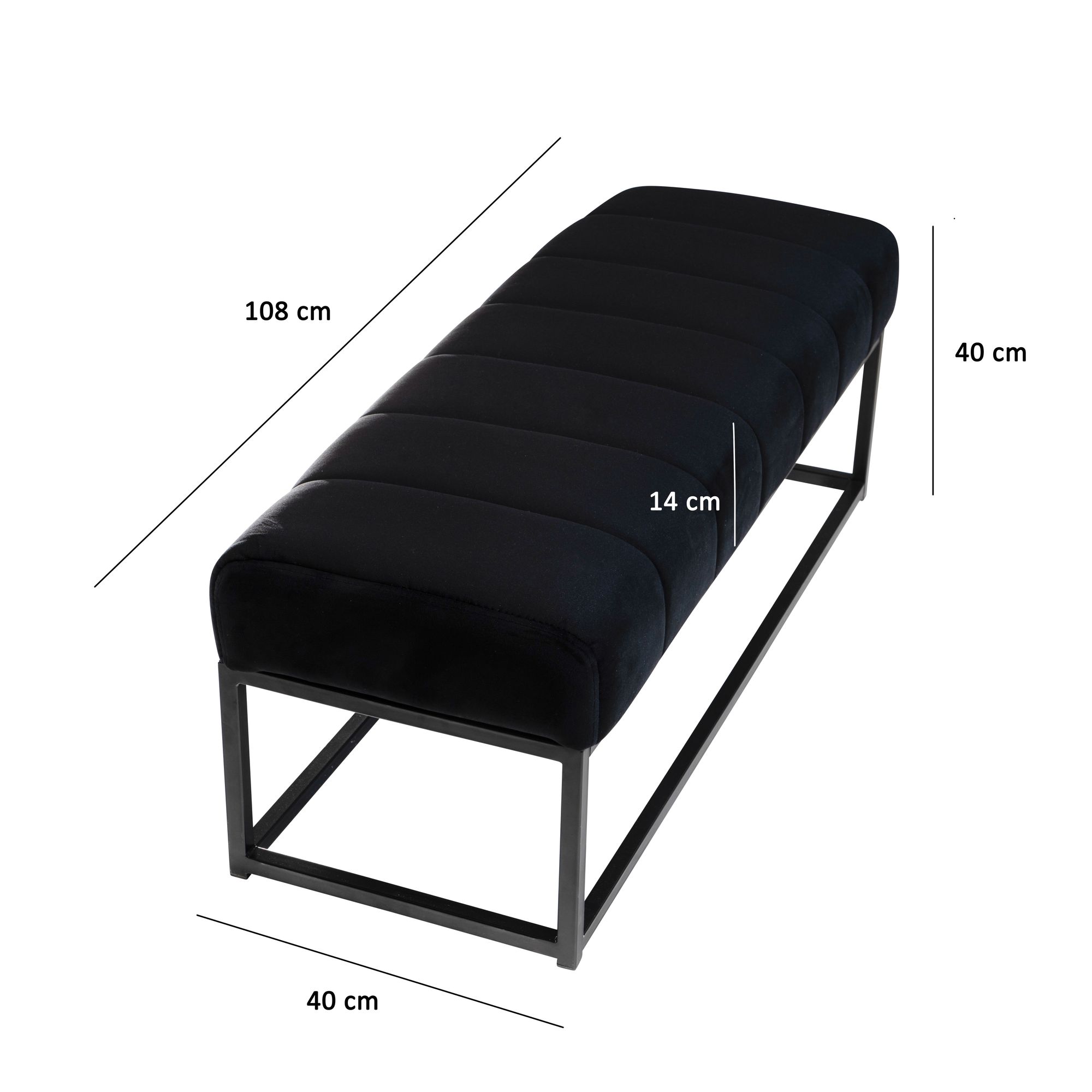 Sitzbank FineBuy Polsterbank Samt 108 cm Bettbank Flurbank Modern Bank Garderobe – Ansicht 3