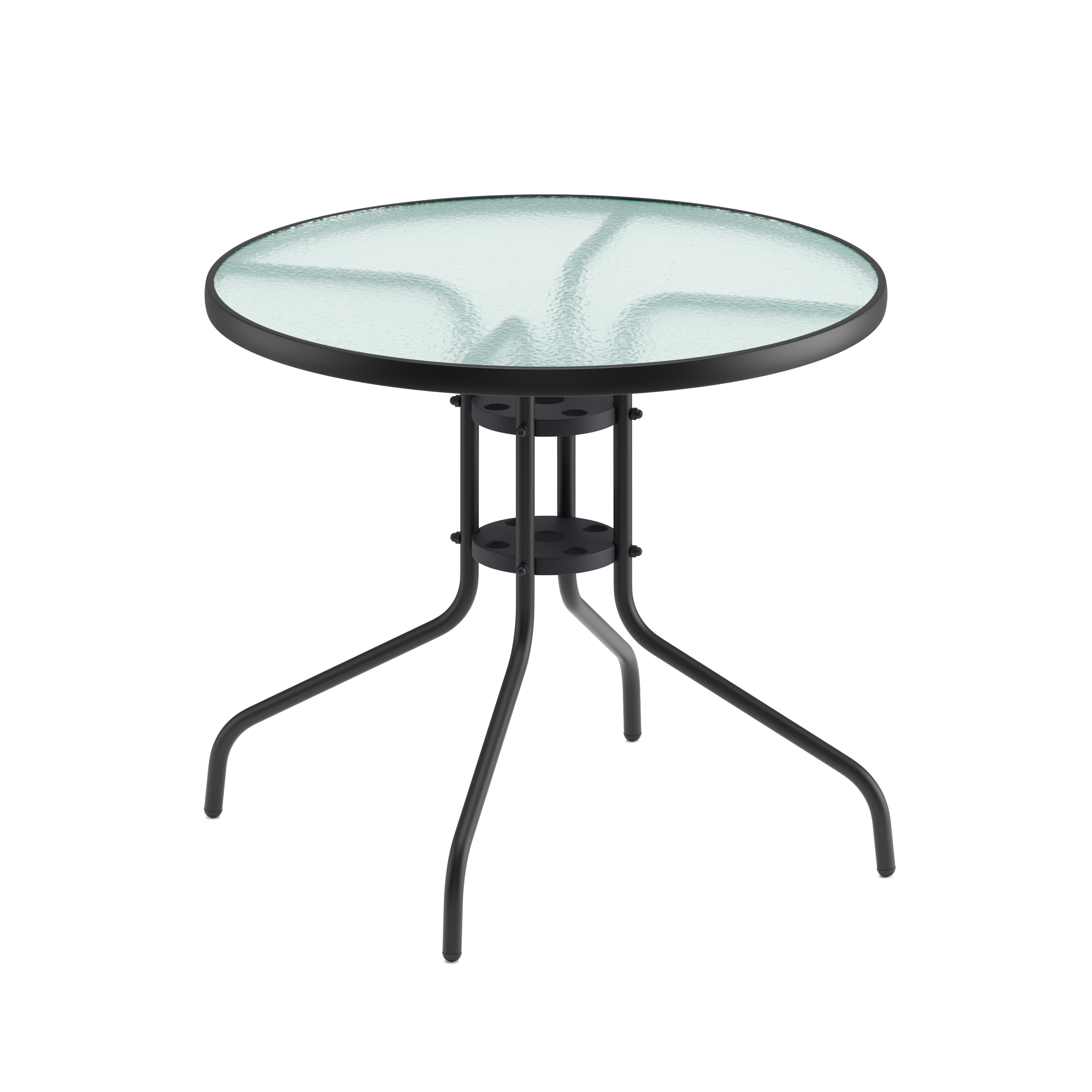 Gartentisch rund 80 cm schwarz