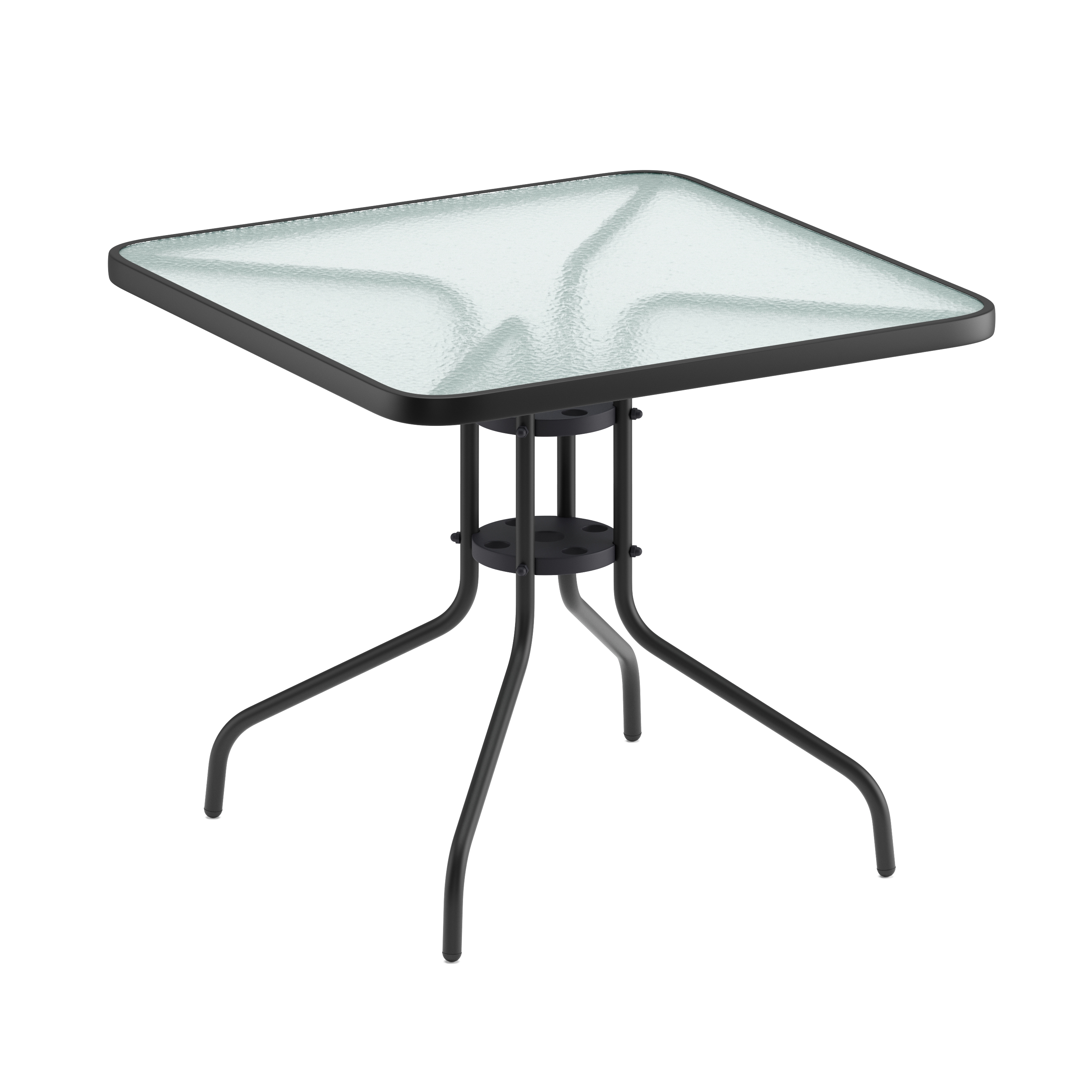 Gartentisch 80 x 80 cm schwarz