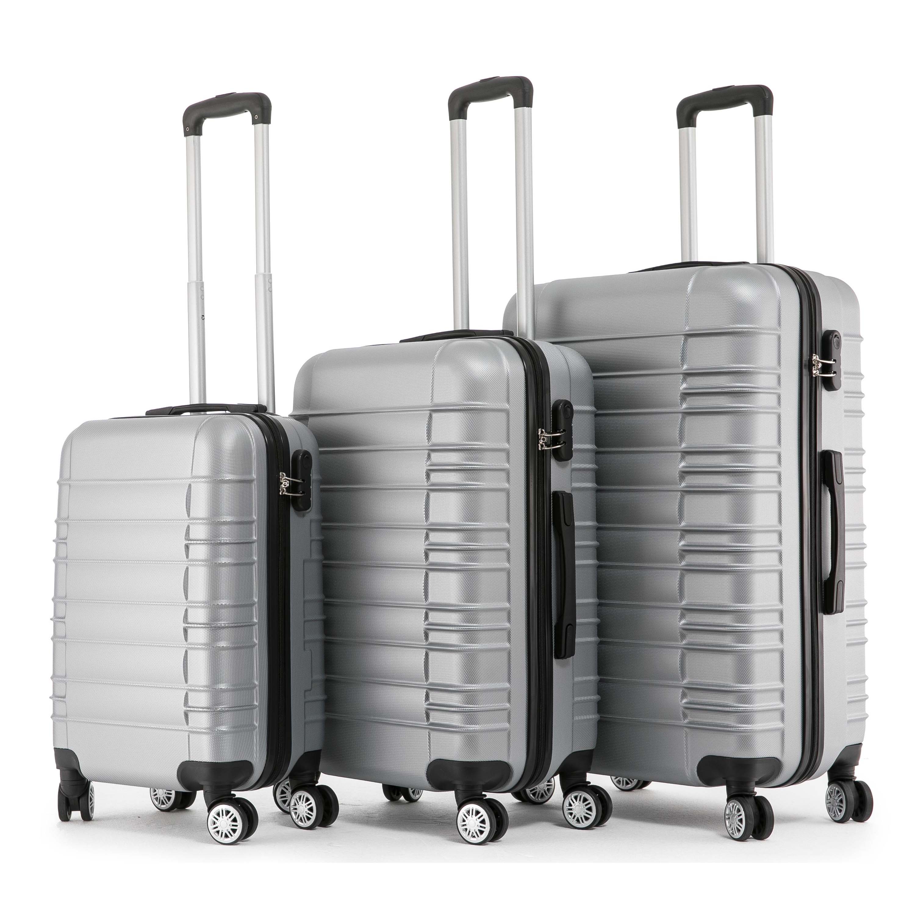Reisekoffer Hartschalenkoffer AVA 3er Set silber