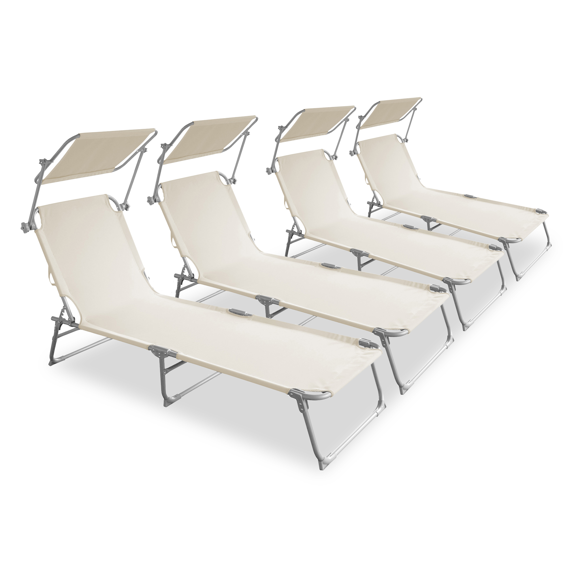 Liegestuhl LETTINO 4er Set beige