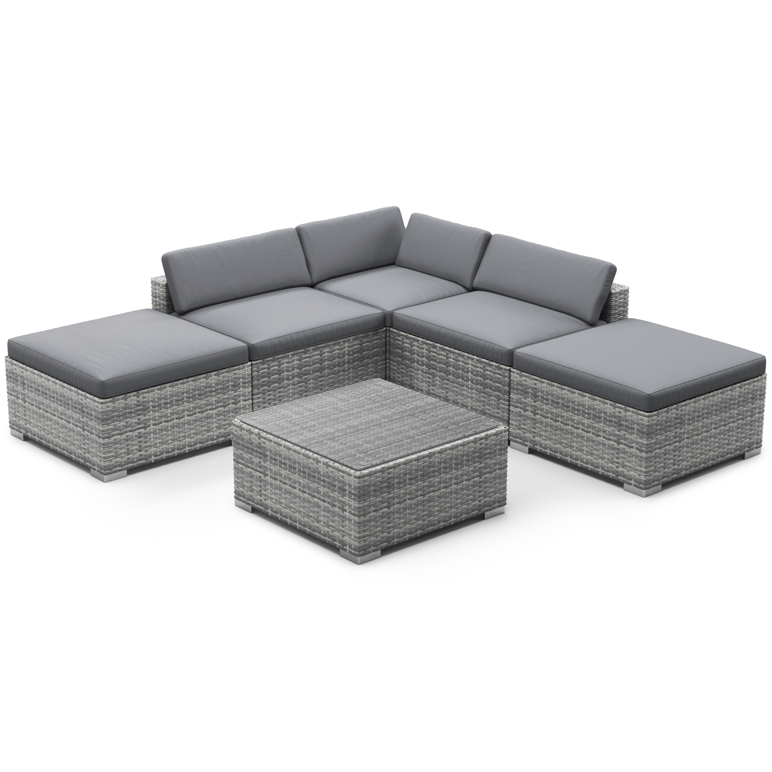 Rattanlounge TEXAS grau/anthrazit