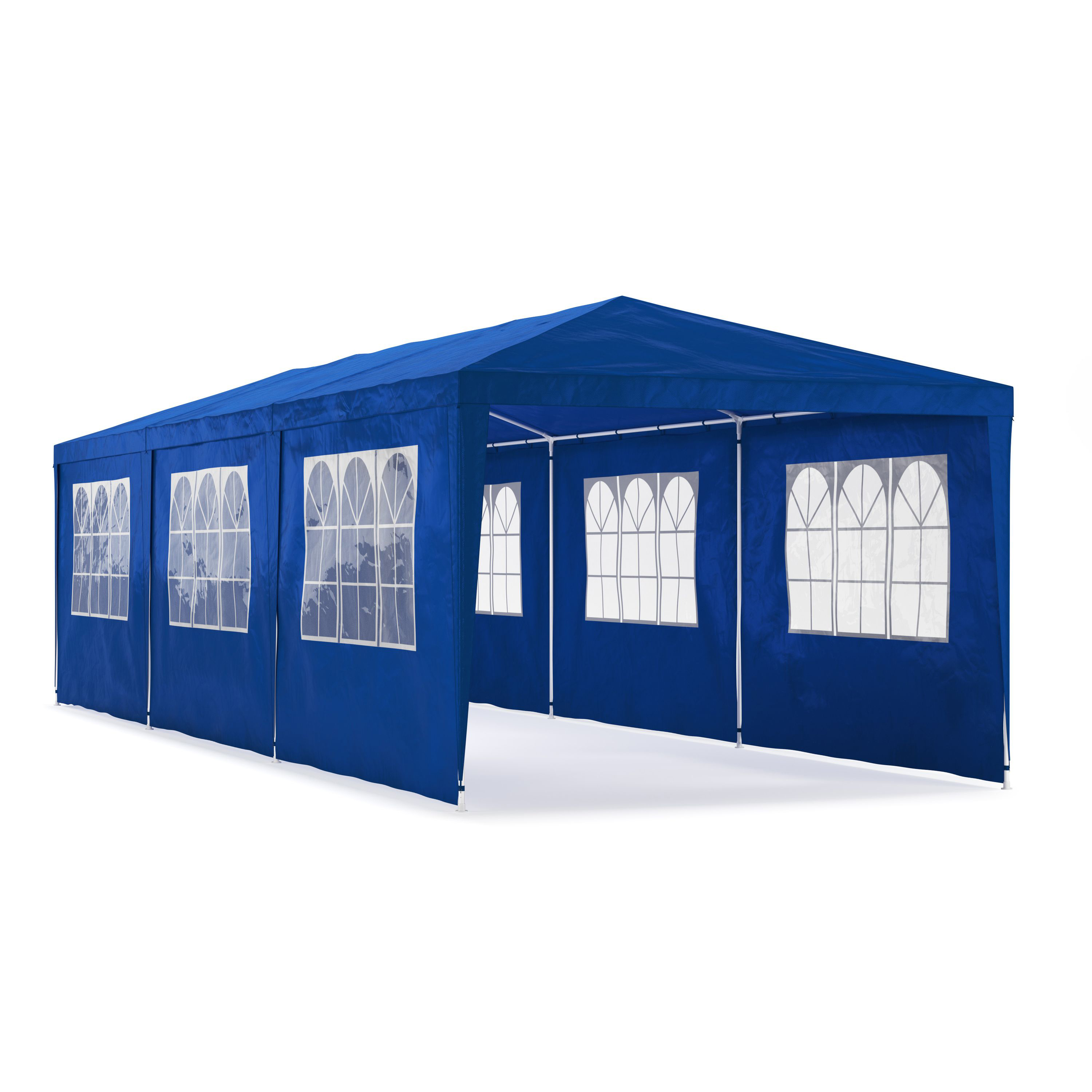 Partyzelt MARIS 9 x 3 m blau inkl. 8 Seitenwände