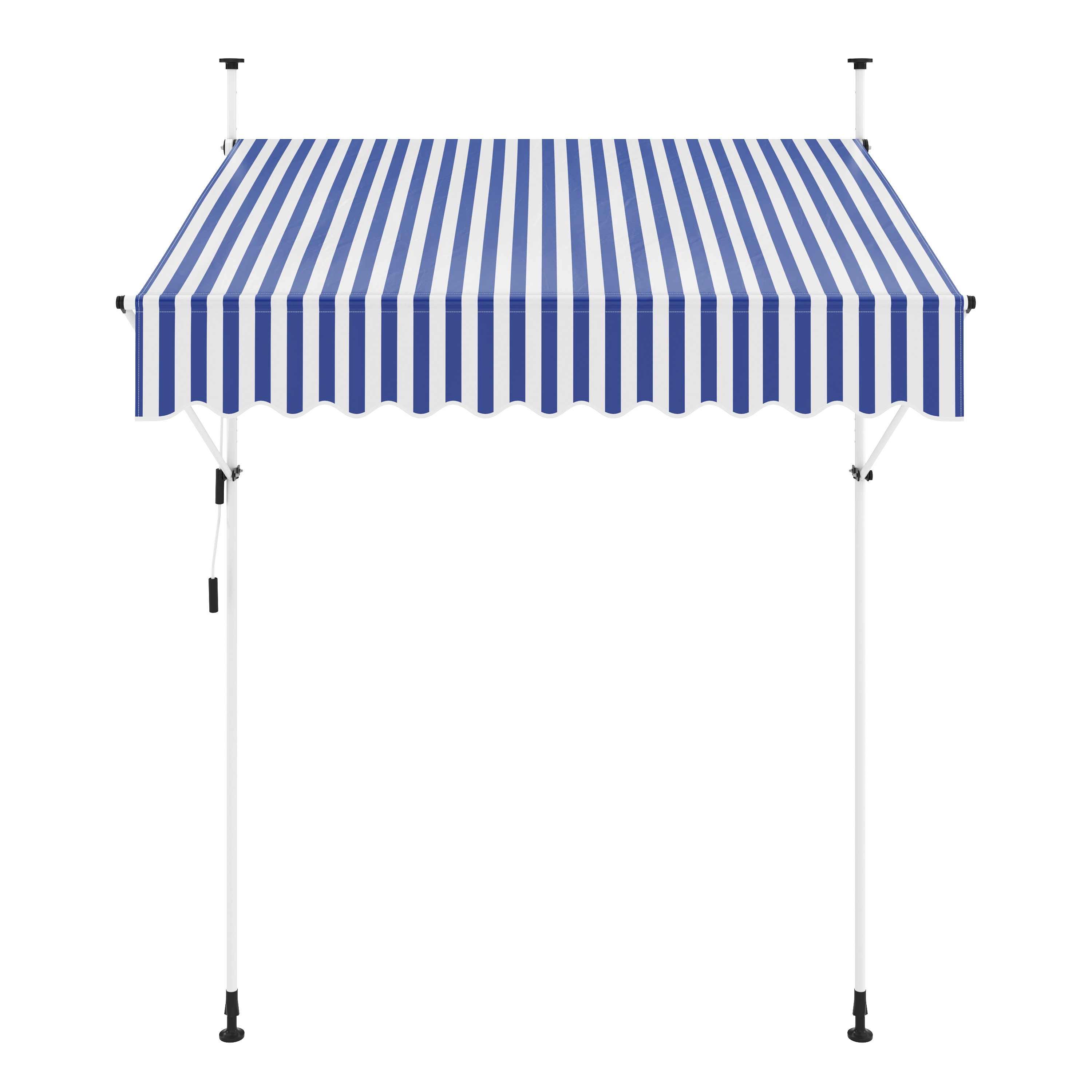 Balkonmarkise 200 x 120 cm blau/weiss