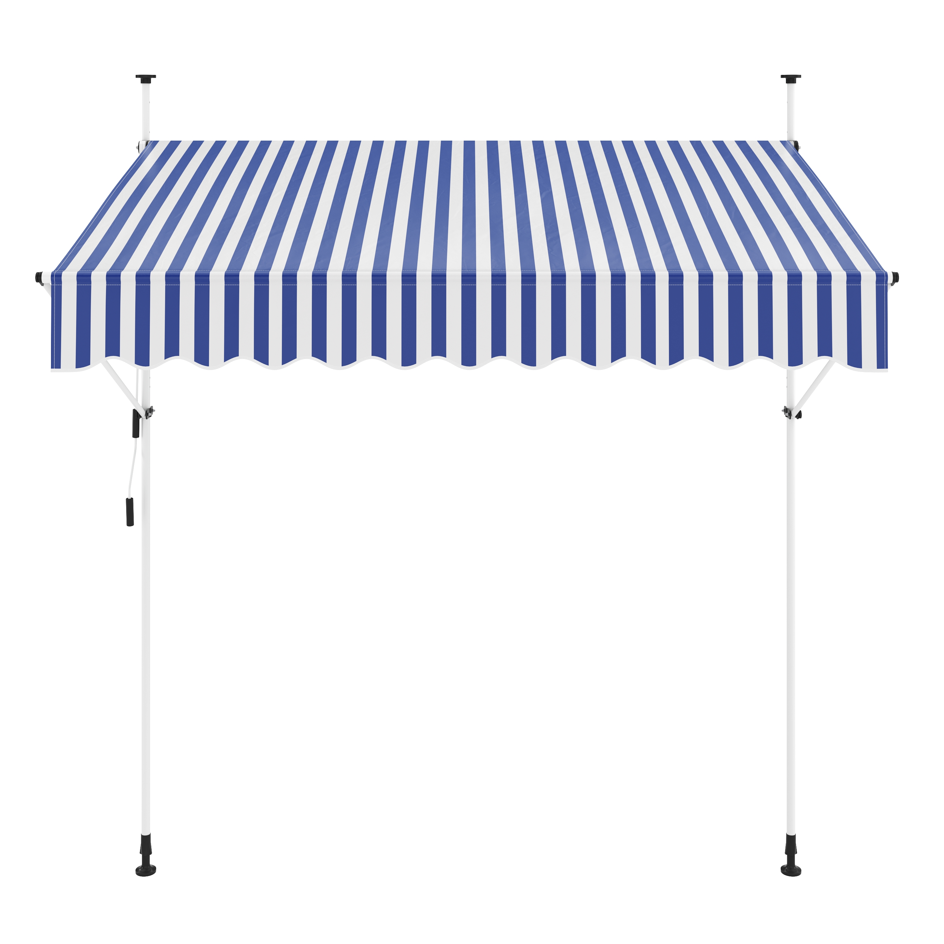 Balkonmarkise 250 x 120 cm blau/weiss