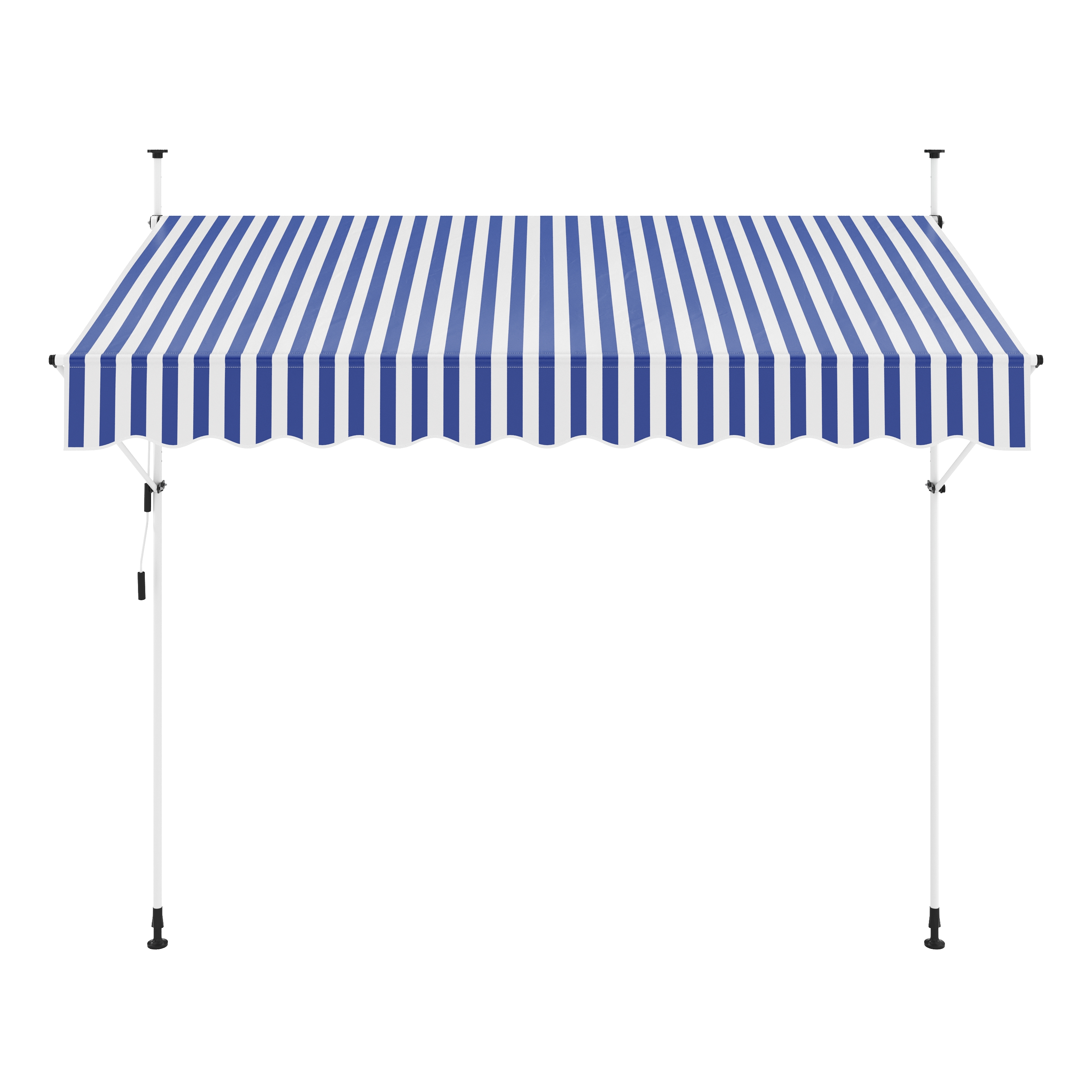 Balkonmarkise 300 x 120 cm blau/weiss