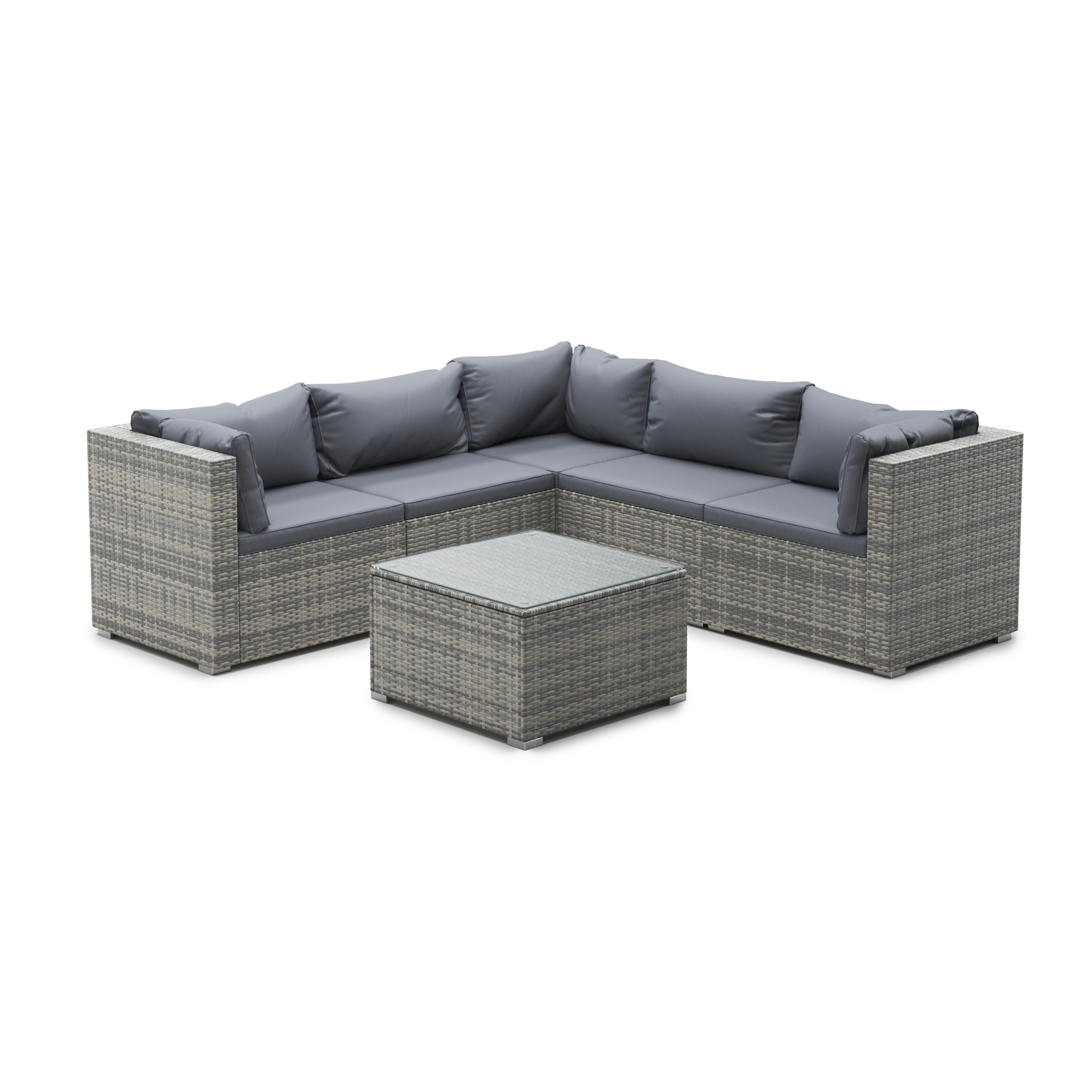 Rattanlounge CANBERRA grau/anthrazit