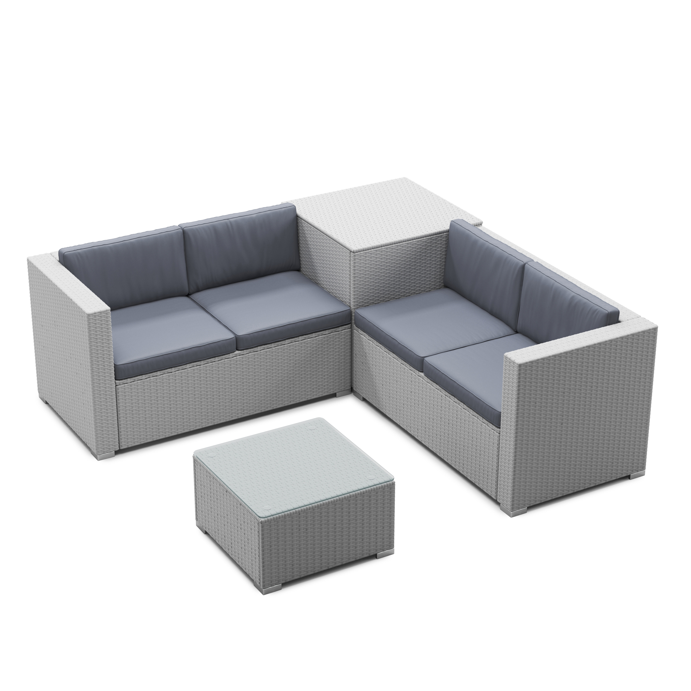 Kissenbezüge für Rattanlounge SAN MARINO anthrazit
