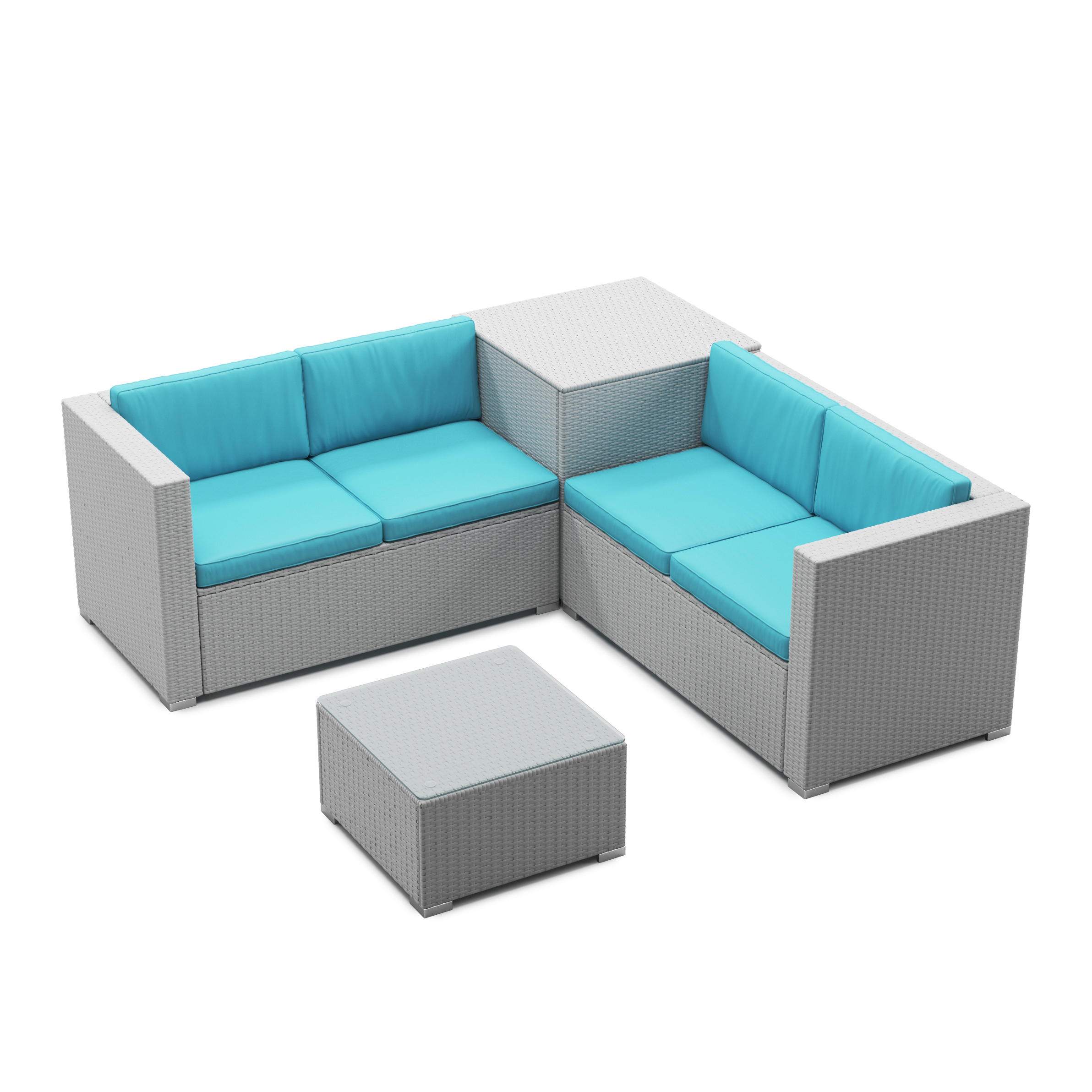 Kissenbezüge für Rattanlounge SAN MARINO türkis