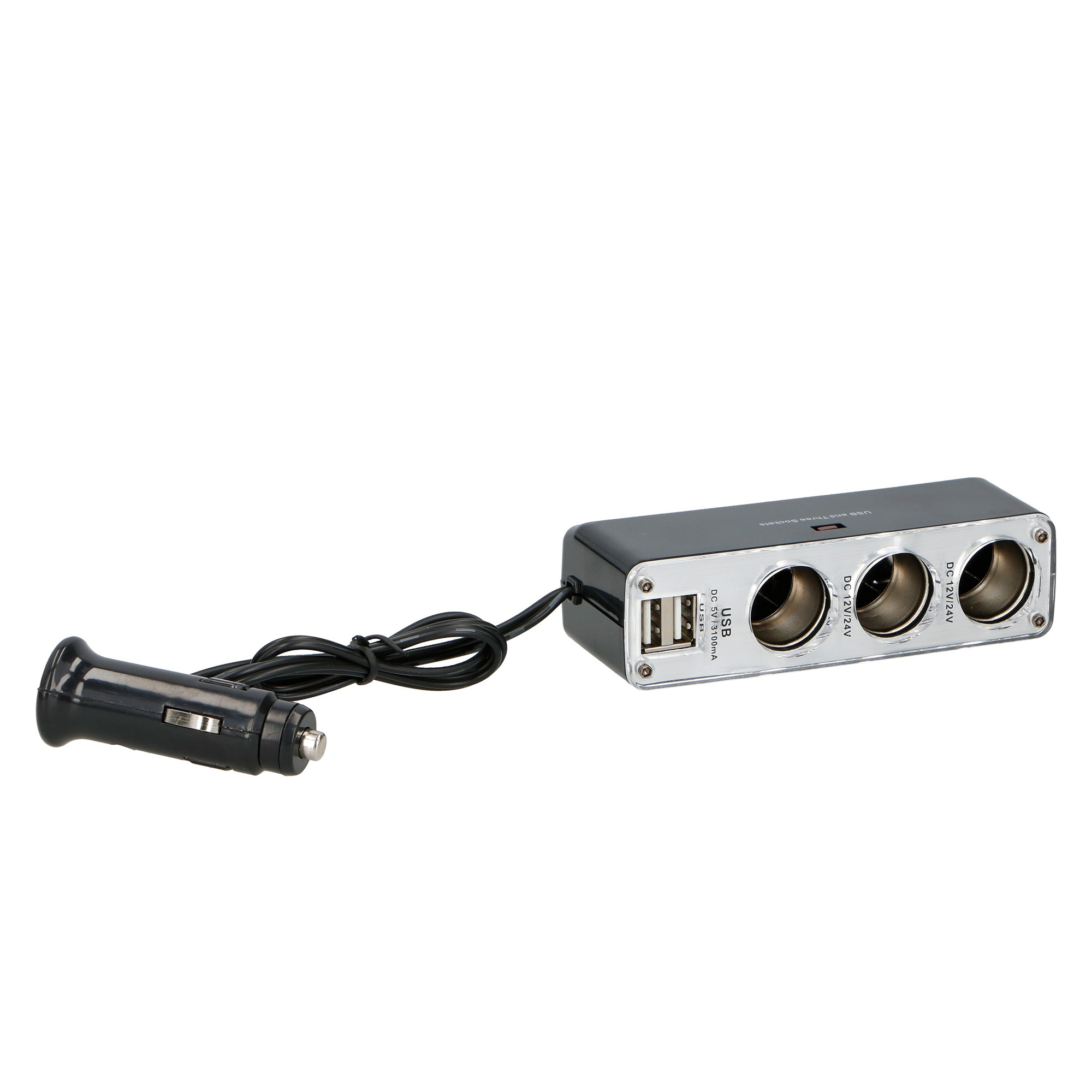 Dreifachsteckdose mit USB-Anschlüssen
