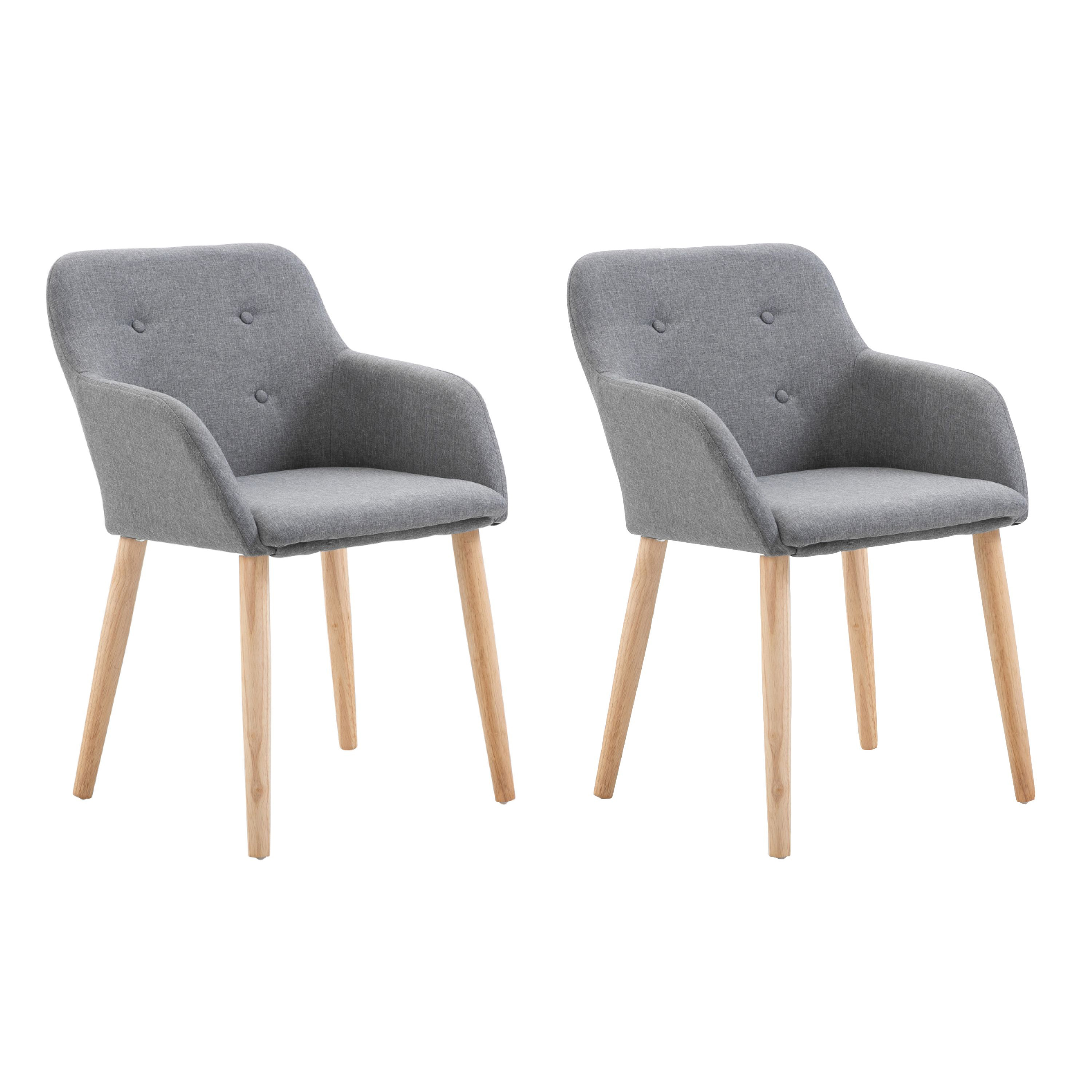 Esszimmerstuhl FABIO 2er Set grau