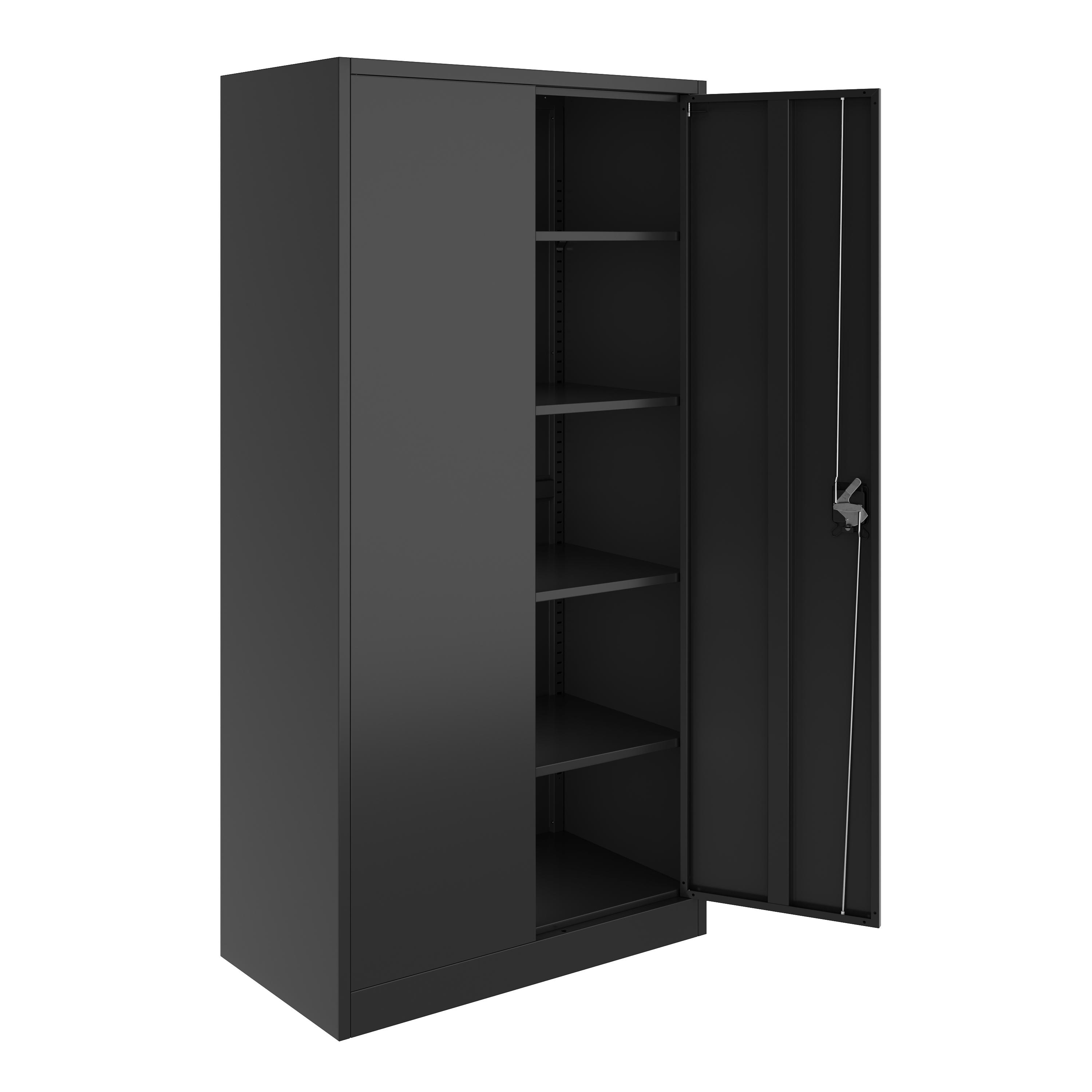 Aktenschrank mit 5 Böden 90 x 180 cm schwarz