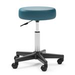 Tabouret à roulettes bleu pétrole